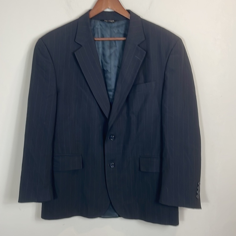 Jos. A Banks wool black pinstripe sports blazer jacket mens size 42S